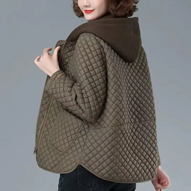 Chaqueta de algodón cálida coreana para mujer, Parkas de moda para otoño e invierno, Abrigo acolchado con capucha, prendas de vestir exteriores holgadas a la moda para mujer T1373