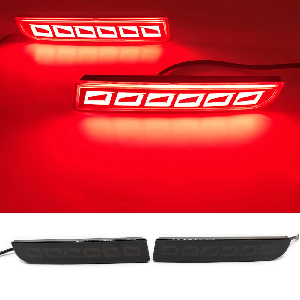 

1 Pair Smoked Lens Rear Bumper Reflector LED Tail Turn Signal Light Brake Lamp Fit for Mitsubishi Lancer 2008-2017