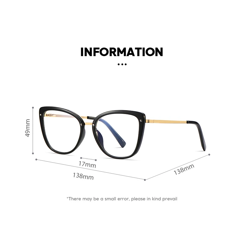 Anti Blue Light Blocking Women\'s Square Glasses Frame Fashion TR90 Radiation Protection Eyeglasses Transparent Eyewear 2076