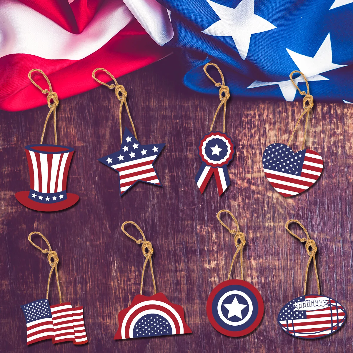 American Independence Day Party Decoration USA National Flag Banner Cake topper Paper Glasses Headwear photo props July 4th Day