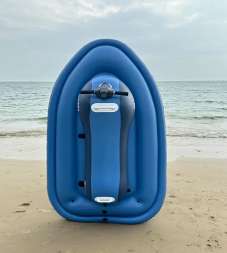500W Underwater Scooter Inflatable Kayak ElectricPowered Portable Single Kayak for Water Sports Outdoor Adventure
