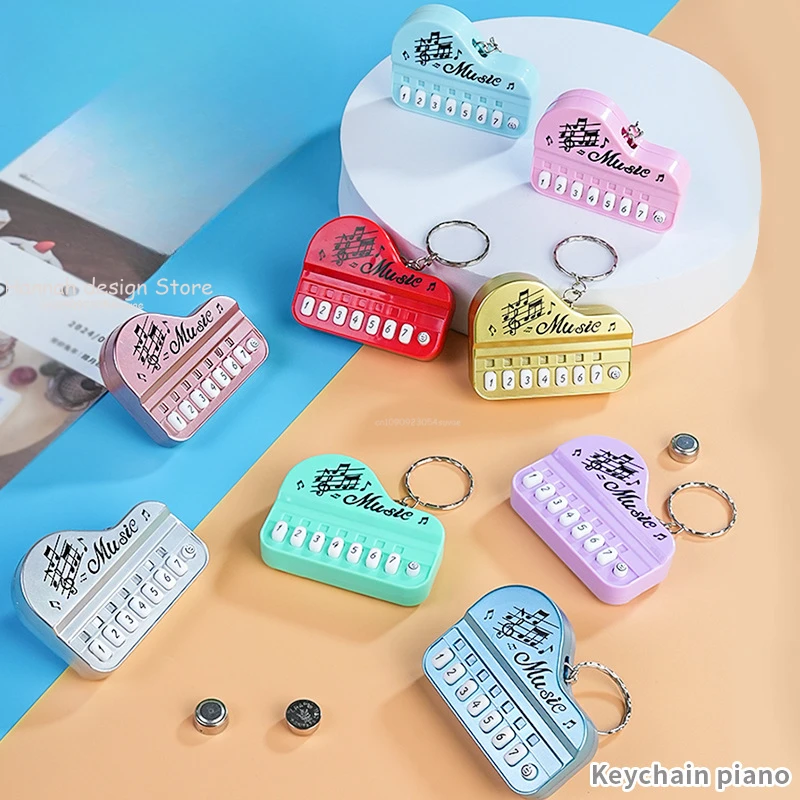 Mini Electronic Keyboard Keychain Portable Musical Instrument Toy Piano Keychain Mini Real Working Finger Piano Keychain