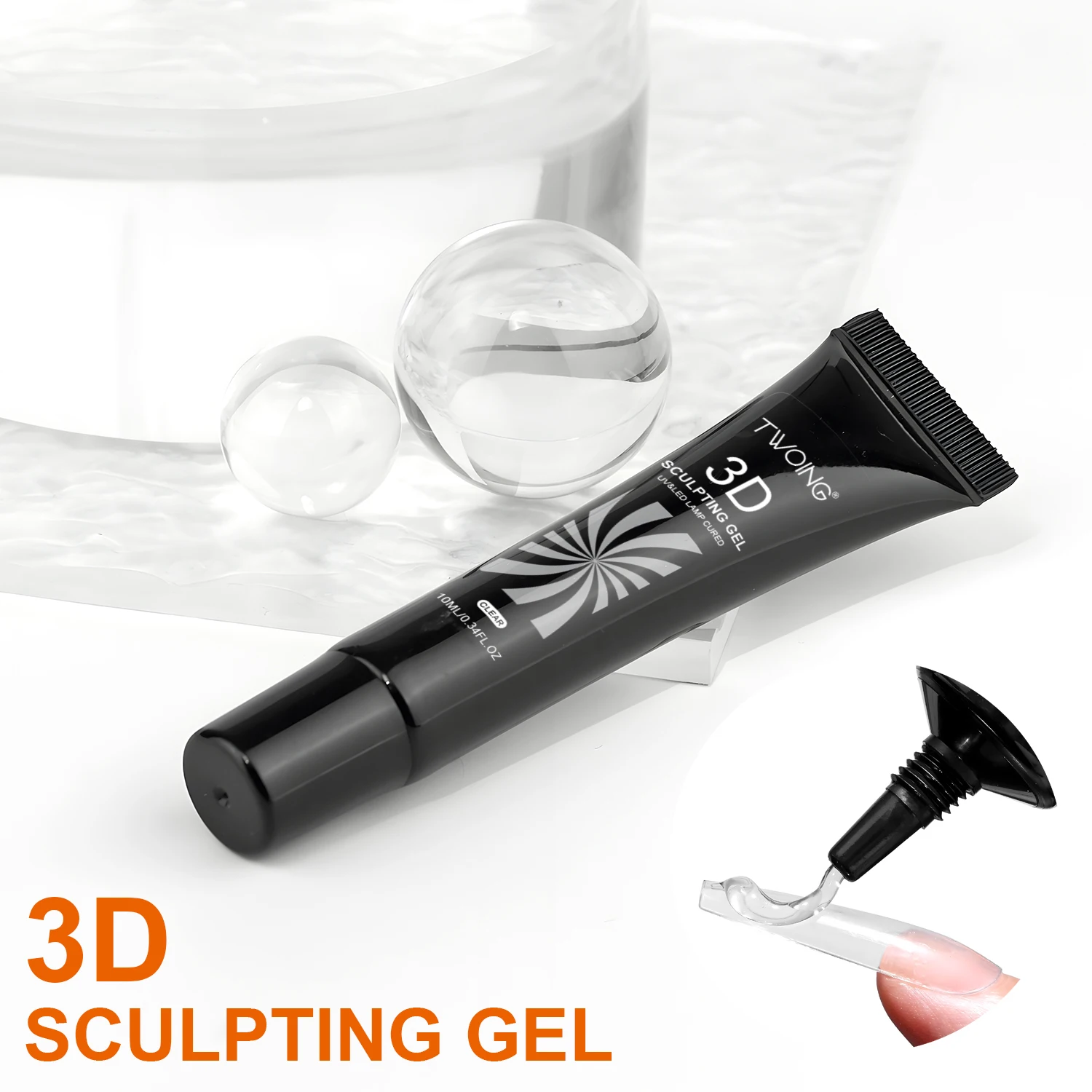 10ml 3D Nail Art Gel - DIY Designs,Waterproof Sculpting gel,Waterproof Nail Art Design Gel for Intricate Carvings & Shapes