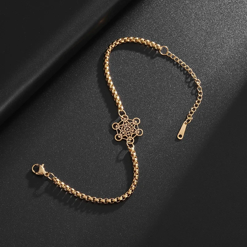 سوار مكعب ميتاترون من الفولاذ المقاوم للصدأ ، ختم ملاك ، مجوهرات دائرة سولومون ، رجال ونساء محظوظون ، رئيس الملائكة #5