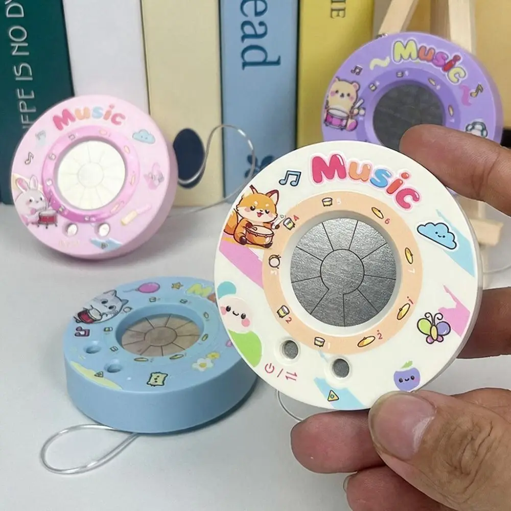 Round Recording Electronic Drum Keychain Sounding Cartoon Electronic Music Instrument Bag Charm Interactive Playable