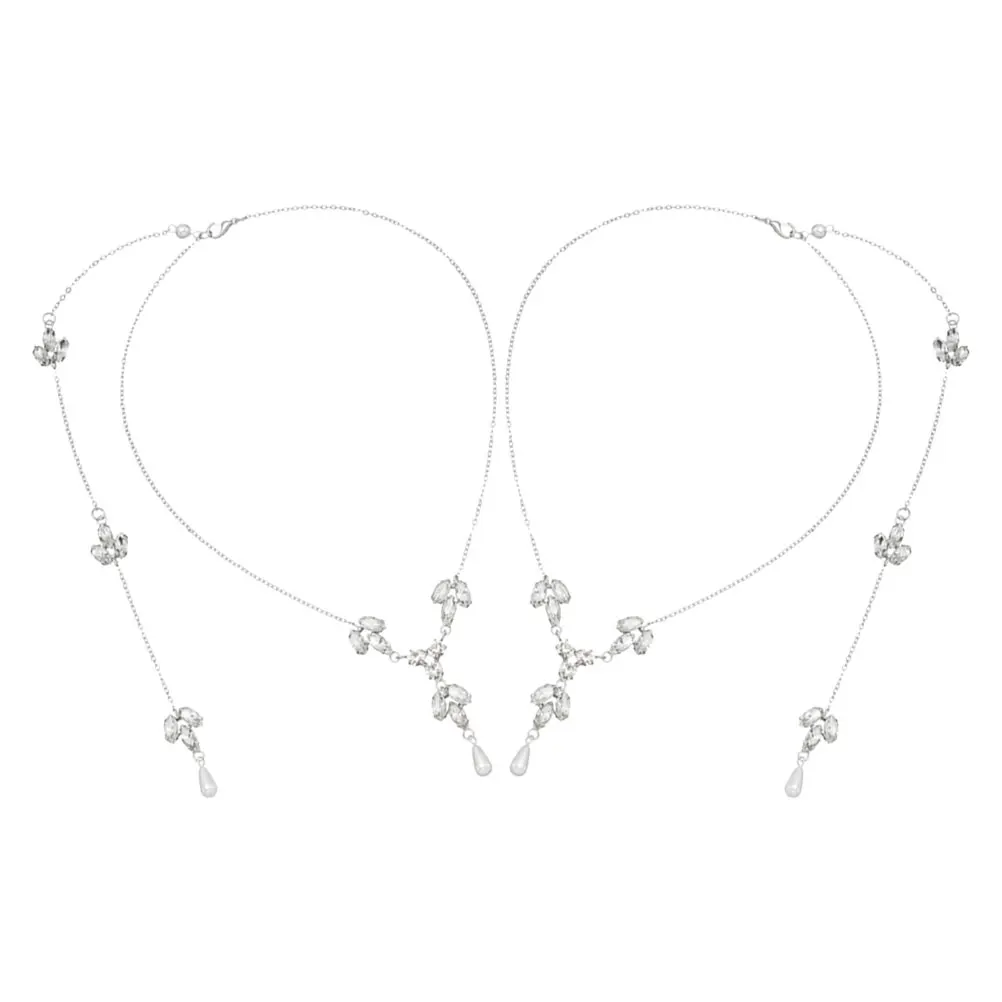 

2Pcs Bridal Back Necklace Rhinestone Wedding Jewelry Set for Brides Elegant Body Chain Wedding Accessories Bridal Jewelry Sets