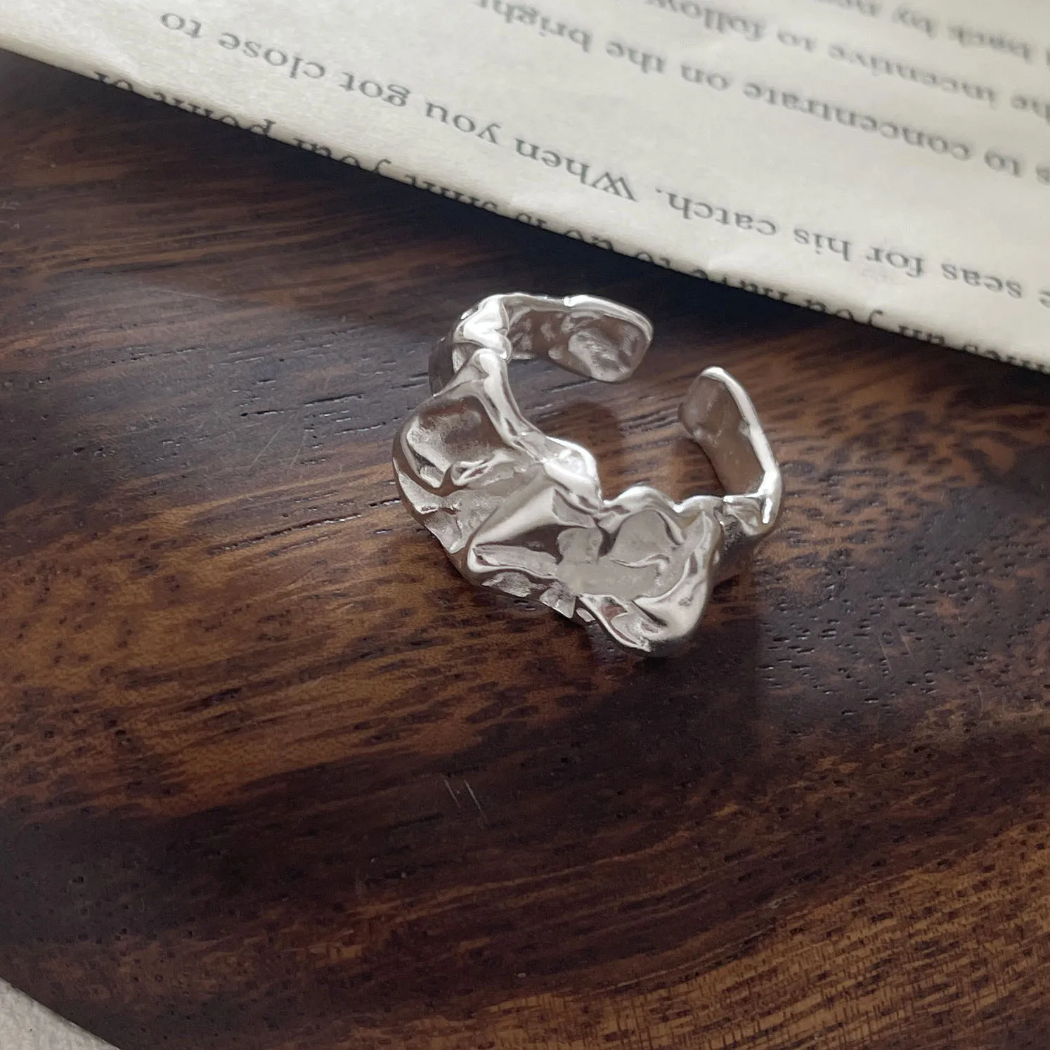 925 Sterling Silver Minimalist Handmade Bump Ring, Party Gift