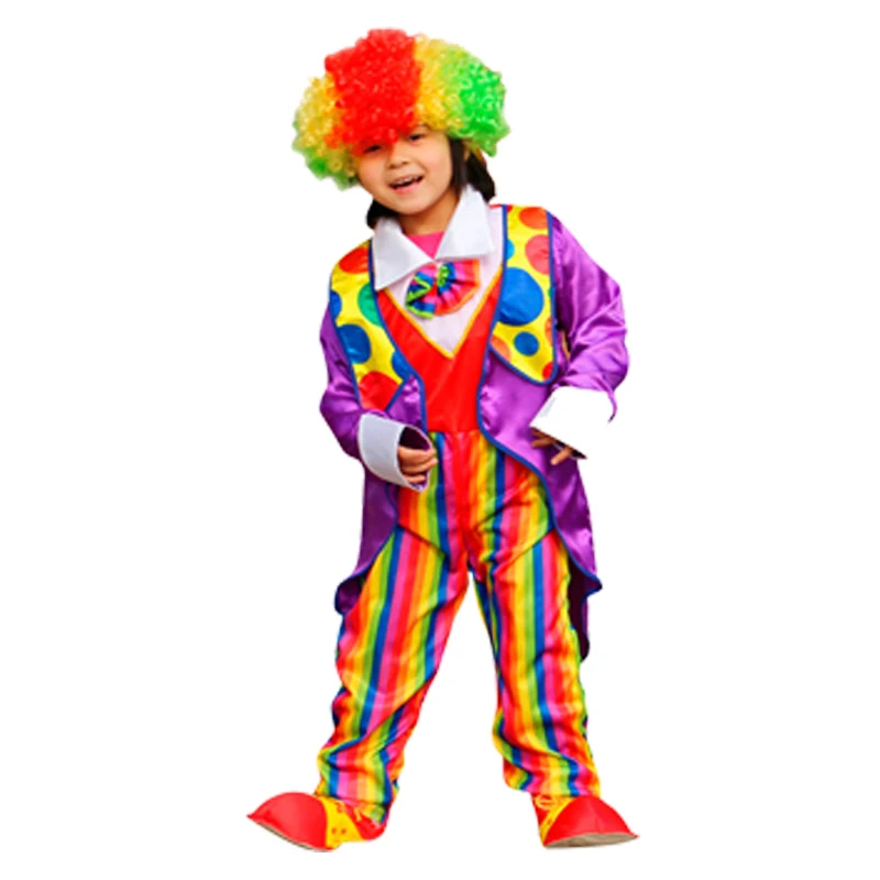 Clown Cosplay Kostuums Voor Jongens Meisjes Halloween Kinderen Grappig Circus Carnaval Kerstfeest Kostuum Toneelvoorstelling