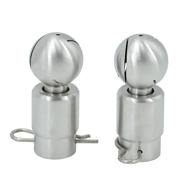 

Wenzhou High Quality SS316L Sanitary Grade Food Grade Stainless Steel Round Rotary Spray Ball With Pin for Beverage Industry