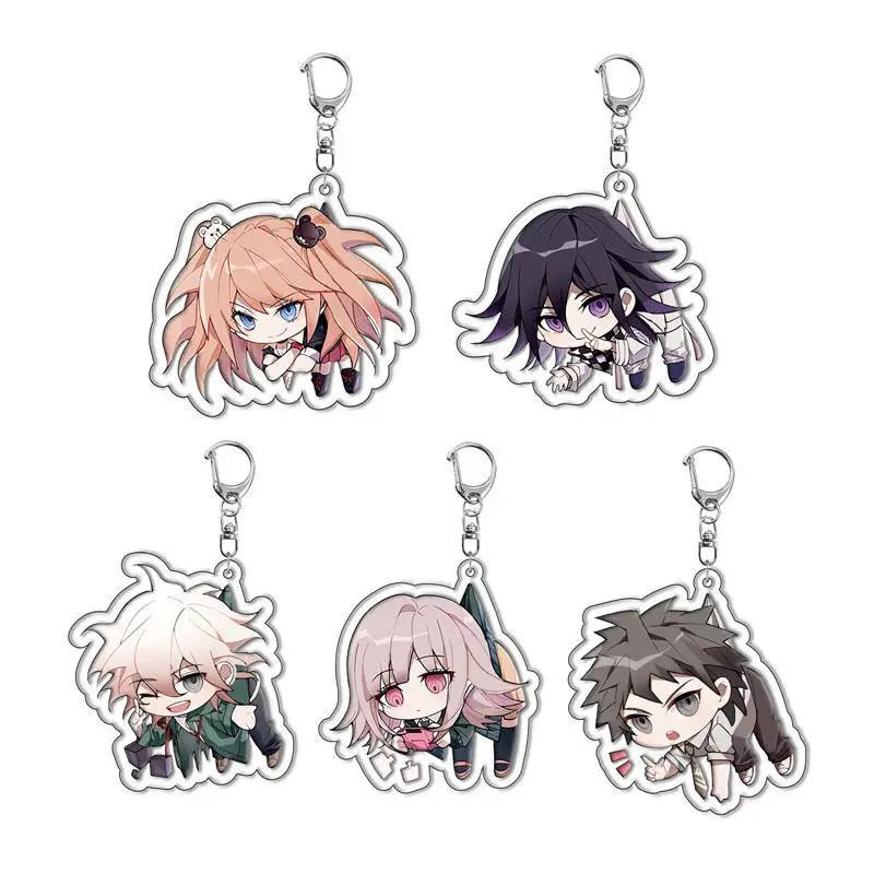 Danganronpa Keychain Kokichi Oma Nanami ChiaKi Cosplay Anime Figures Acrylic Key Chain Keyring Backpack Accessories