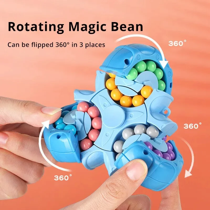 Creative Fidget Spinner Six Side Spin Magic Bean Puzzle Decompression Brain Development Desktop Ball Toys