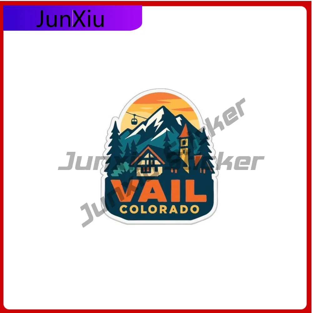 

Vail Colorado Decor Sticker Vinyl Die-cut Decal City Skyline Landmark Design Decals For Suv Window Motorcycle Bumper Truck Wall