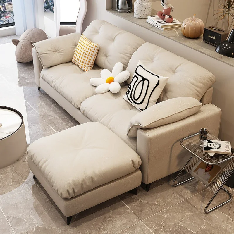 Human New Arrival Sofa Ottoman Wood White Comfortable Nordic Couches Sofa Lazy Designer Floor Salon Meuble Living Room Furniture