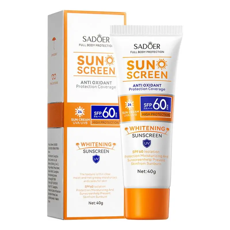 SPF60+ Sunscreen Cream Gel Isolation Lotion Men Women Long Lsating Moisturizing Whitening Waterproof Protector Solar Cream Tool