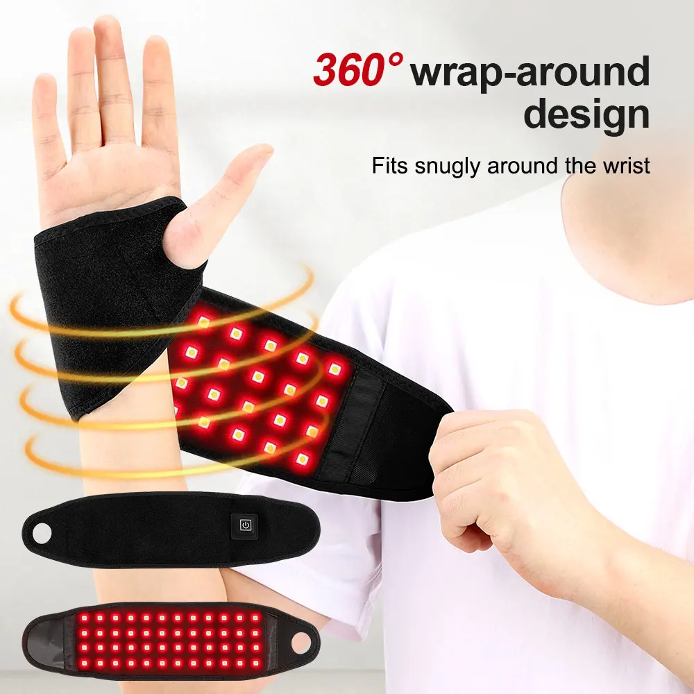 

Red Light Therapy Wrist Sports Protector 660nm 850nm LED Infrared Heating Pad Wrist Wrap Hand Support Brace Belt Health Care