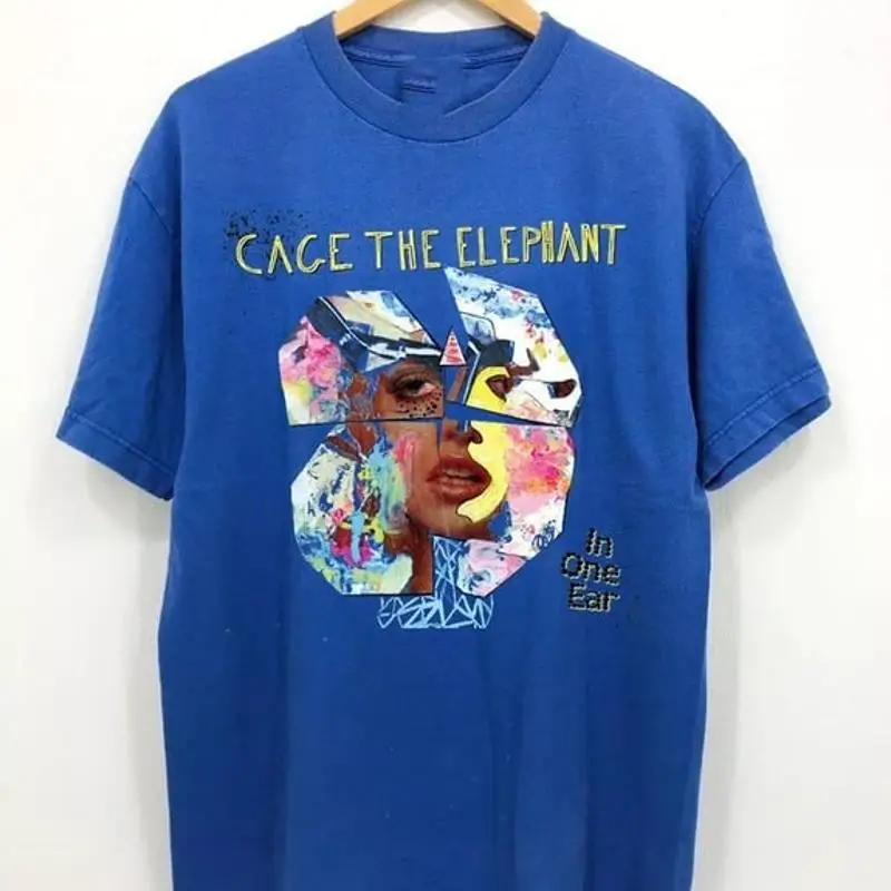 

Футболка Cage The Elephant Band In One Ear Королевского синего цвета, полный размер S 5Xl Tt723