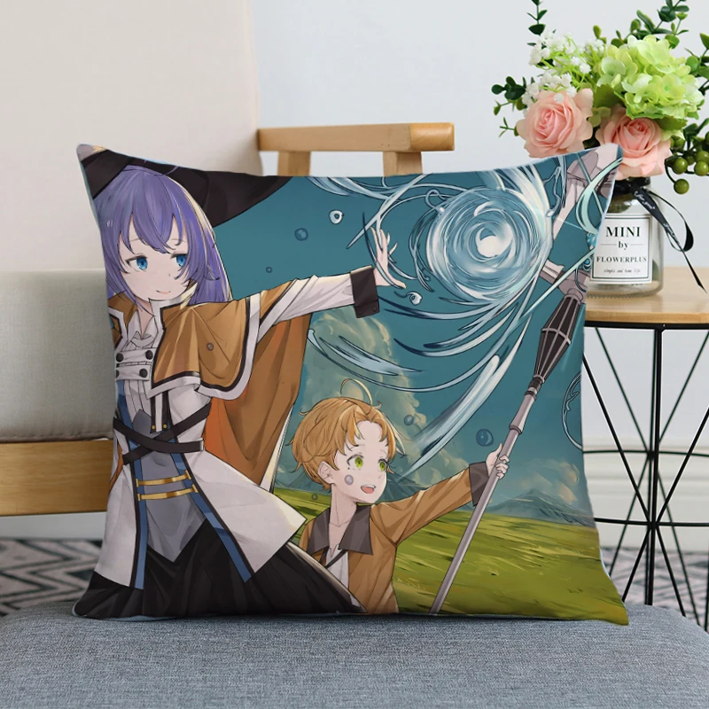 

Cushion Covers Pillowcase Cases Bed Pillow Cover Jobless Reincarnation Sleeping Pillows Decor Ornamental Pillows for Living Room