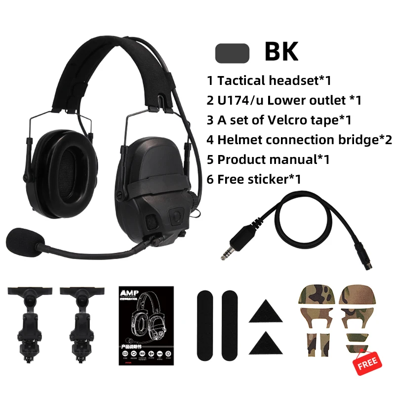 2022 Upgraded Version Digital Dual DPS FMA AMP Tactical Headset Communication Noise Reduction V60 PTT 1372