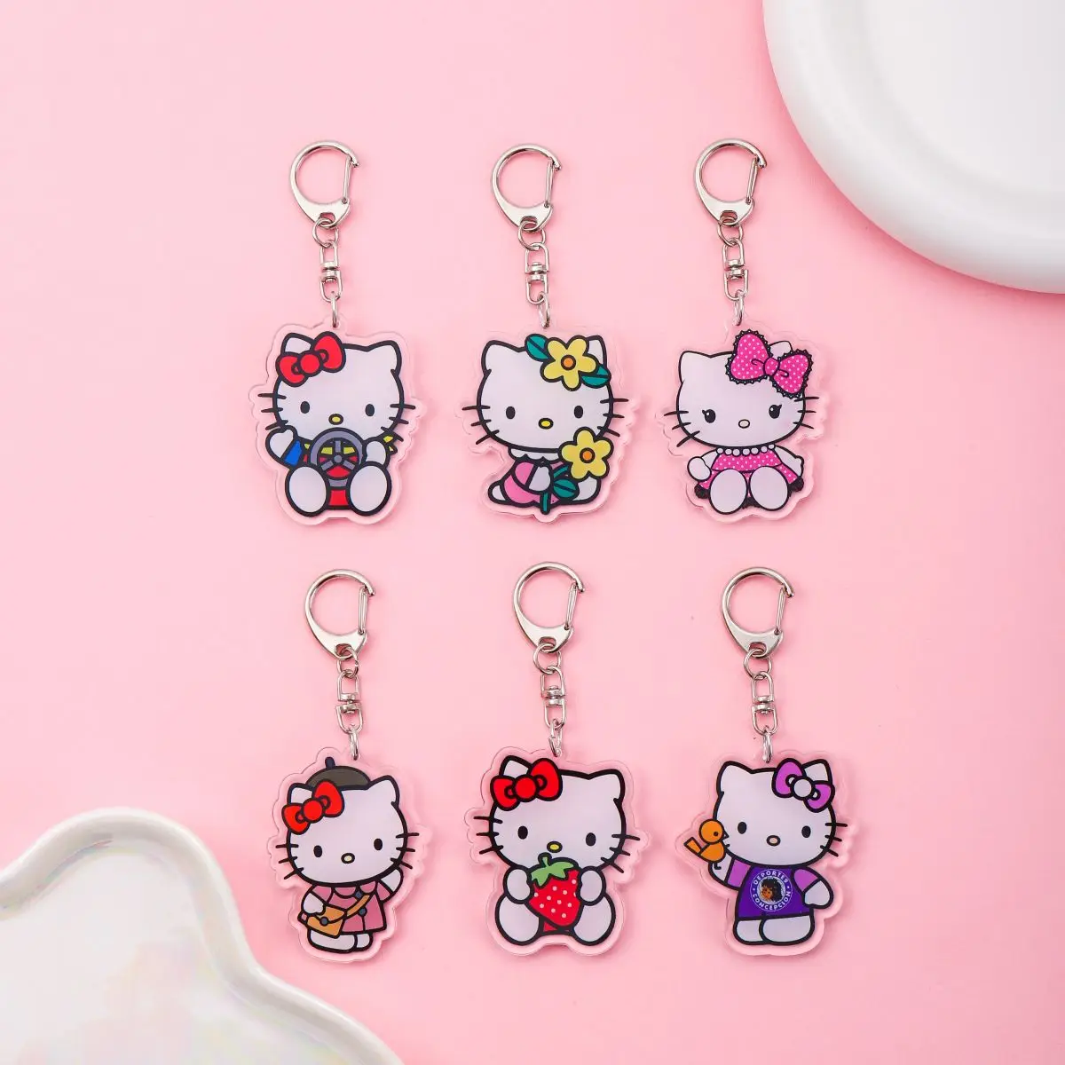 

Anime Acrylic keychain accessaries Cartoon Car Bag Pendant Gift cute creative bag charm funny Friends Gifts Keyring
