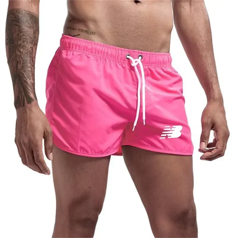 Bañador de secado rápido para hombre y mujer, ropa de playa de lujo, pantalones cortos para fitness y correr, 2024