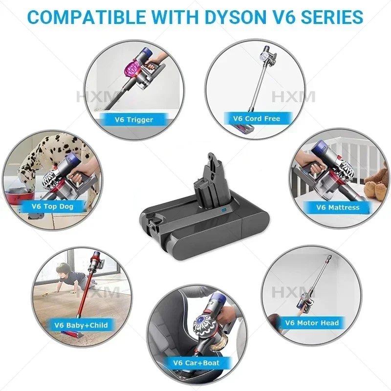 ForDyson-repuesto de batería V6, 21,6 V, 12800Ah, DC62, DC59, DC58, SV03, SV04, SV09