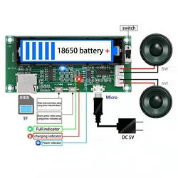 XH-A153 bateria litowa Bluetooth 5.0 płyta wzmacniacza DC 5V 3W + 3W podwójny kanał 2 Ch Stereo wzmacniacz Audio niskiej mocy PAM8403 Chip