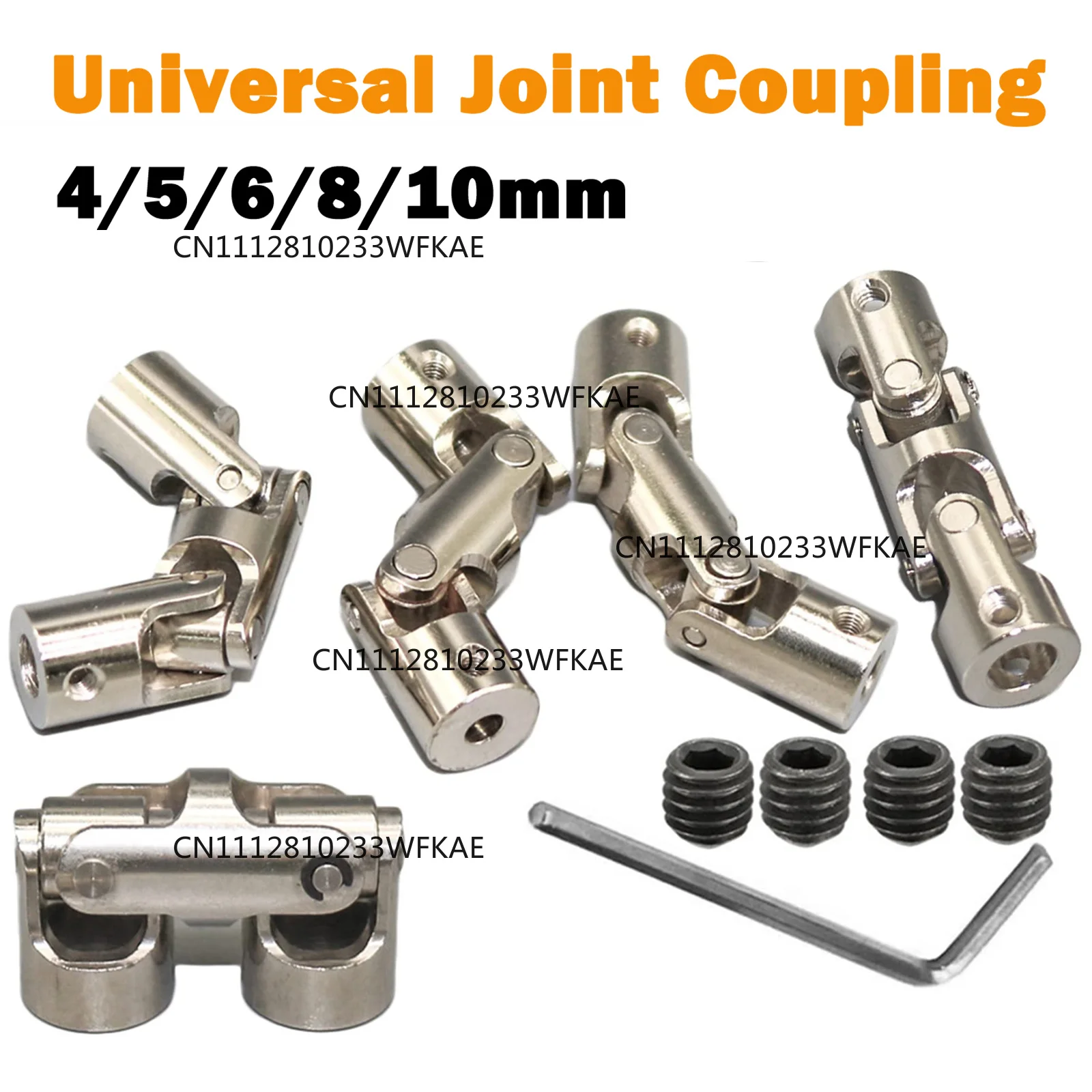 1Pcs 4/5/6/8/10mm 45# Steel Three-Section Universal Joint Coupling Boat Car Shaft Coupler With M3/M4 Screw Metal Cardan Joint