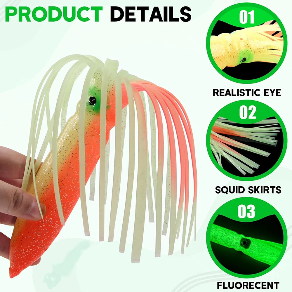 4pcs Luminous Squid Skirts Fis - Fishing Lure Buzzbait review and price