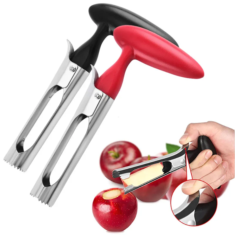 Corer de manzana multifunción, descorazonador de frutas y deshuesador, herramienta removedora de núcleo de peras de manzana de acero inoxidable, herramientas de cocina para verduras
