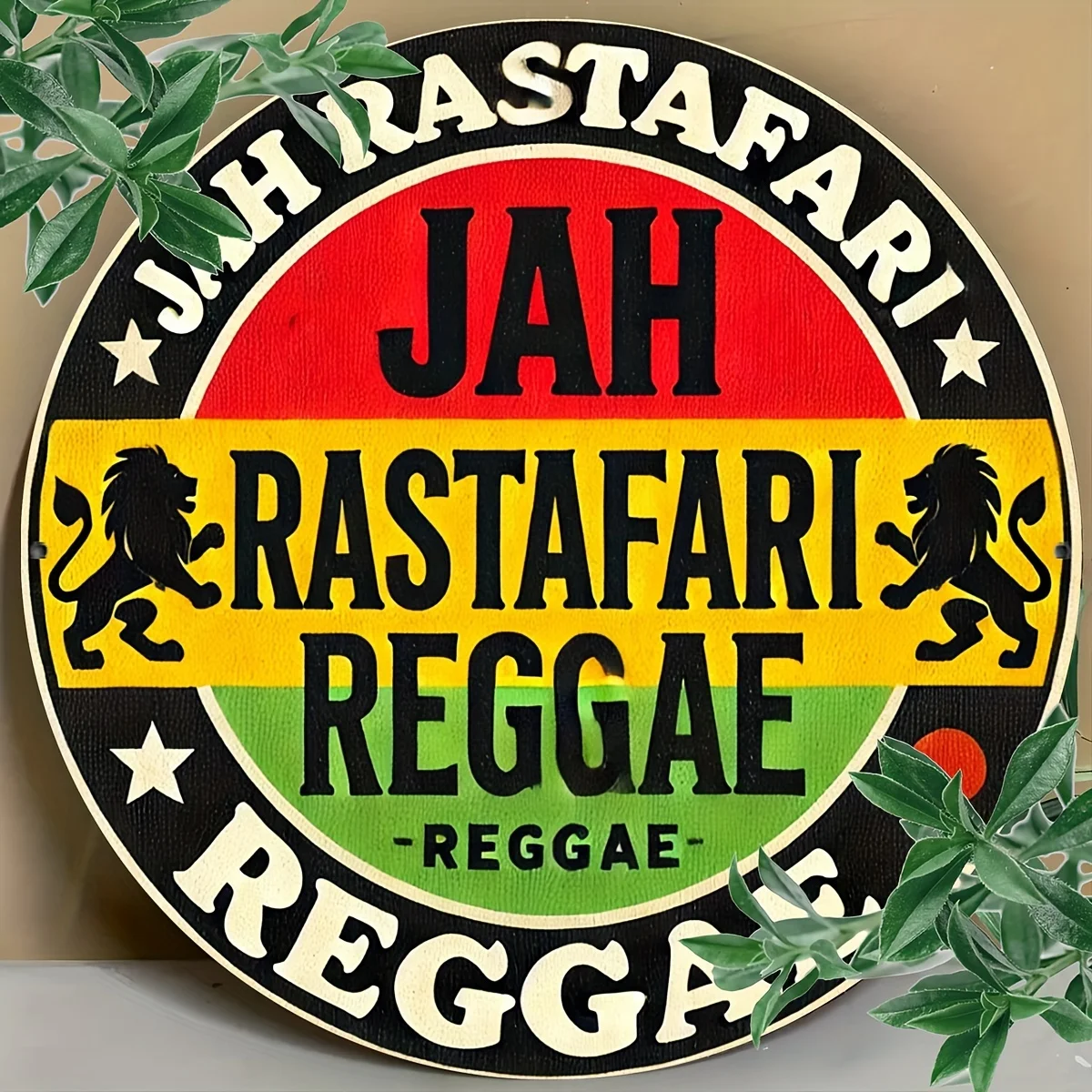 1 قطعة لافتة فنية جدارية من الألومنيوم المعدني من Rastafari Reggae، 8 × 8 بوصة، سهلة التعليق، متينة، مثالية للديكور الداخلي والخارجي، Ho