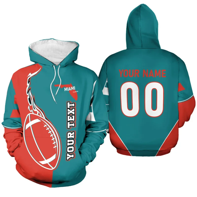 Custom American Football Hoodie With Name & Number Men Pullover 3D Printed New in Hoodies Women Harajuku Fashion y2k Sweatshirt