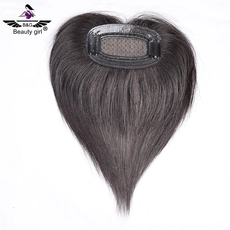 

Fast Shipping 100% Real Human Hair Replacement Bang Toupee For Women Clip In French Fringe Silk Base Topper