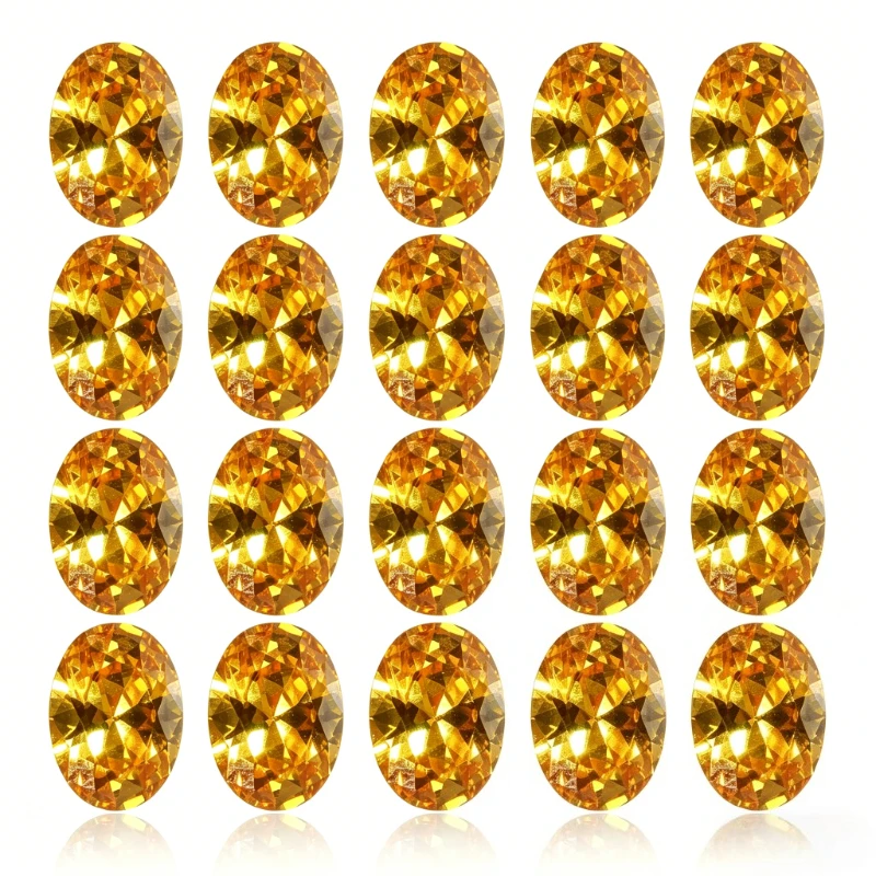 20Pcs 10x14mm New Chic Unheated Gem Yellow Sapphire Oval Shape AAA Natural Loose Gemstone Diamond DIY Jewelry Decorative Crafts