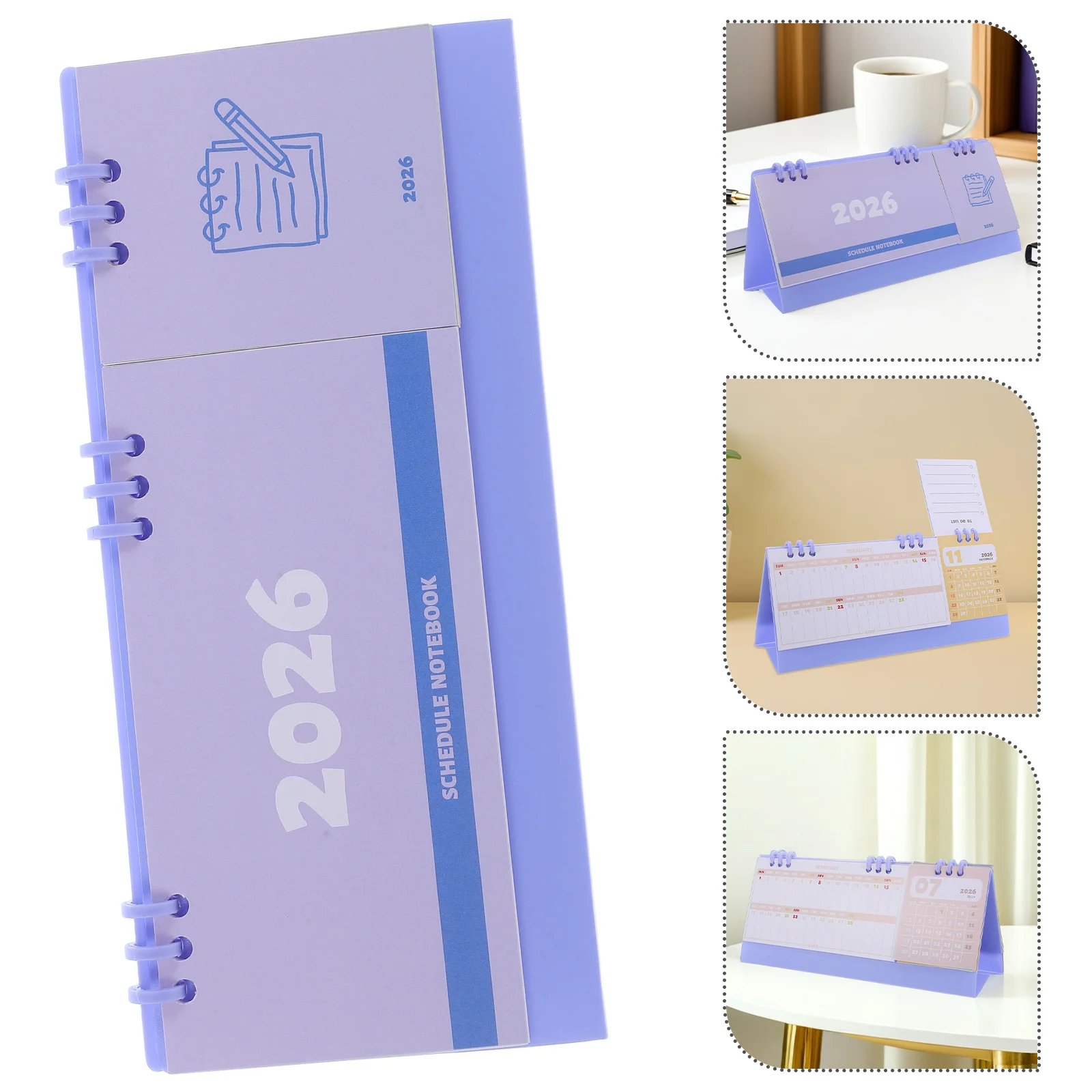 

2026 Minimalist Desk Calendar Twin-Wire Binding Standing Flip Desktop Monthly Planner Weekly Organizer for Daily Use