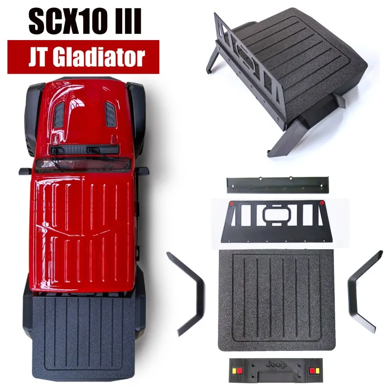 For Axial SCX10 III JT Jeep Gladiator 1/10 RC Crawler Body Rear Bed Flatbed Modification Kit AXI230026 Replacement Parts
