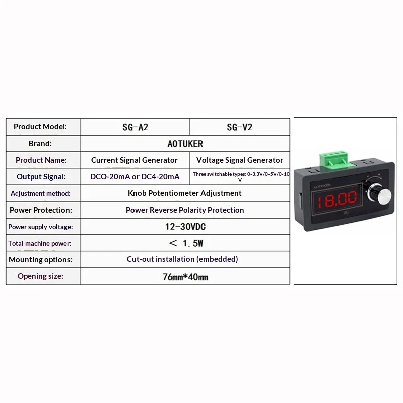 Generator sygnałów napięcia i prądu 0/4-20mA Symulator 0-10V Miernik transformatora Tester PLC — zdjęcie produktu 3