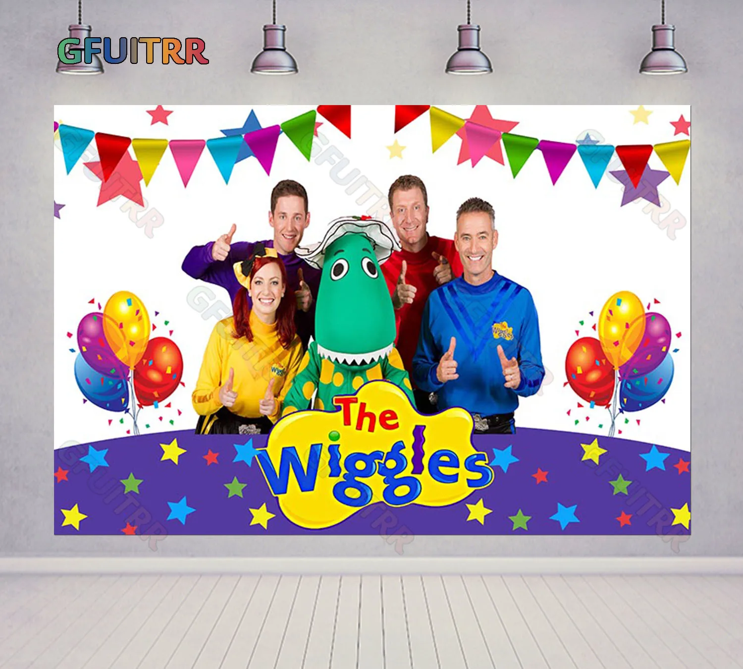 The Wiggles التصوير خلفية عيد ميلاد خلفية الموسيقى الساخنة ستار العلم بالون الفينيل كابينة تصوير تزيين الدعائم