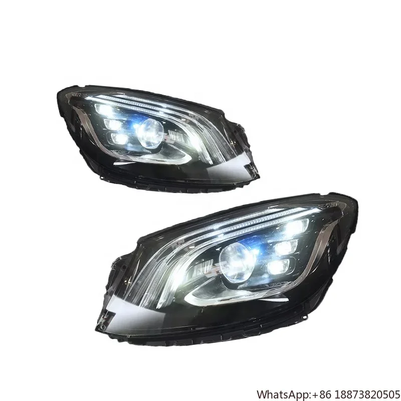 Modified Full Led Headlight for Mercedes W222 Headlight 2018 Fit In W222 2014-2017 Led Bulbs Car Upgraded Headlamp