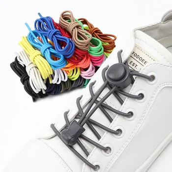 Geen Stropdas Veters Voor Sneakers Elastische Schoenveters Zonder Koppelverkoop Ronde Elastiekjes Lui Schoenen Kant Sport Shoestrings 1 Paar