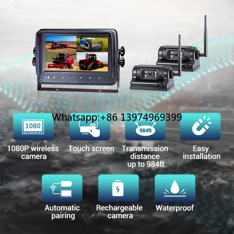 1080P Wireless Reversing Camera with 7 Inch Monitor with Blind Spot Detection for Heavy Vehicles
