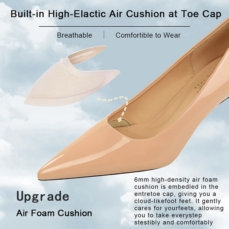 BIGTREE Shoes Women Pumps Breathable Cotton Inside The Toe Design High Heels 6 CM Stiletto Patent Leather Ladies Shoes New