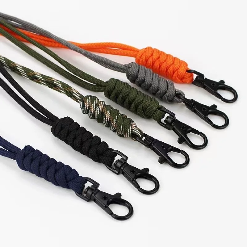 Travel Lose-proof Lanyard Nylon Braided Adjustable Phone Lanyard Keychain Wrist Strap Flashlight Camera Lanyard Parachute Cord