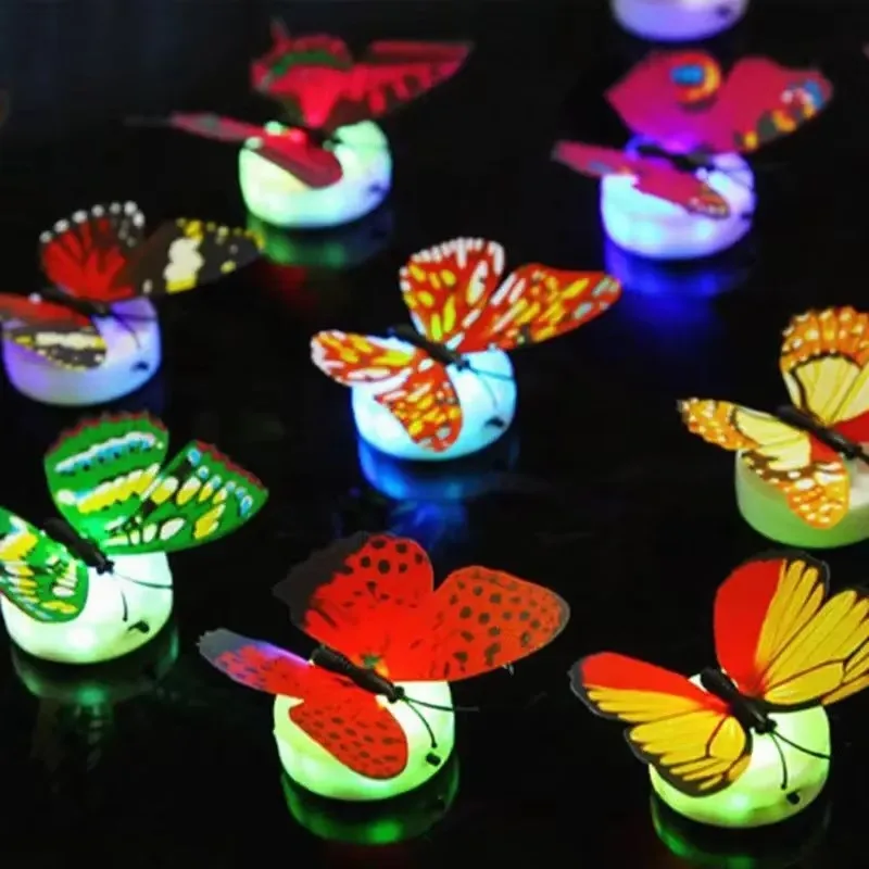 5PCS Butterfly LED Light Colorful Glowing Stickable Wall Lamp Cozy Night Ambience Lighting for Apartment Bedroom Decor Style