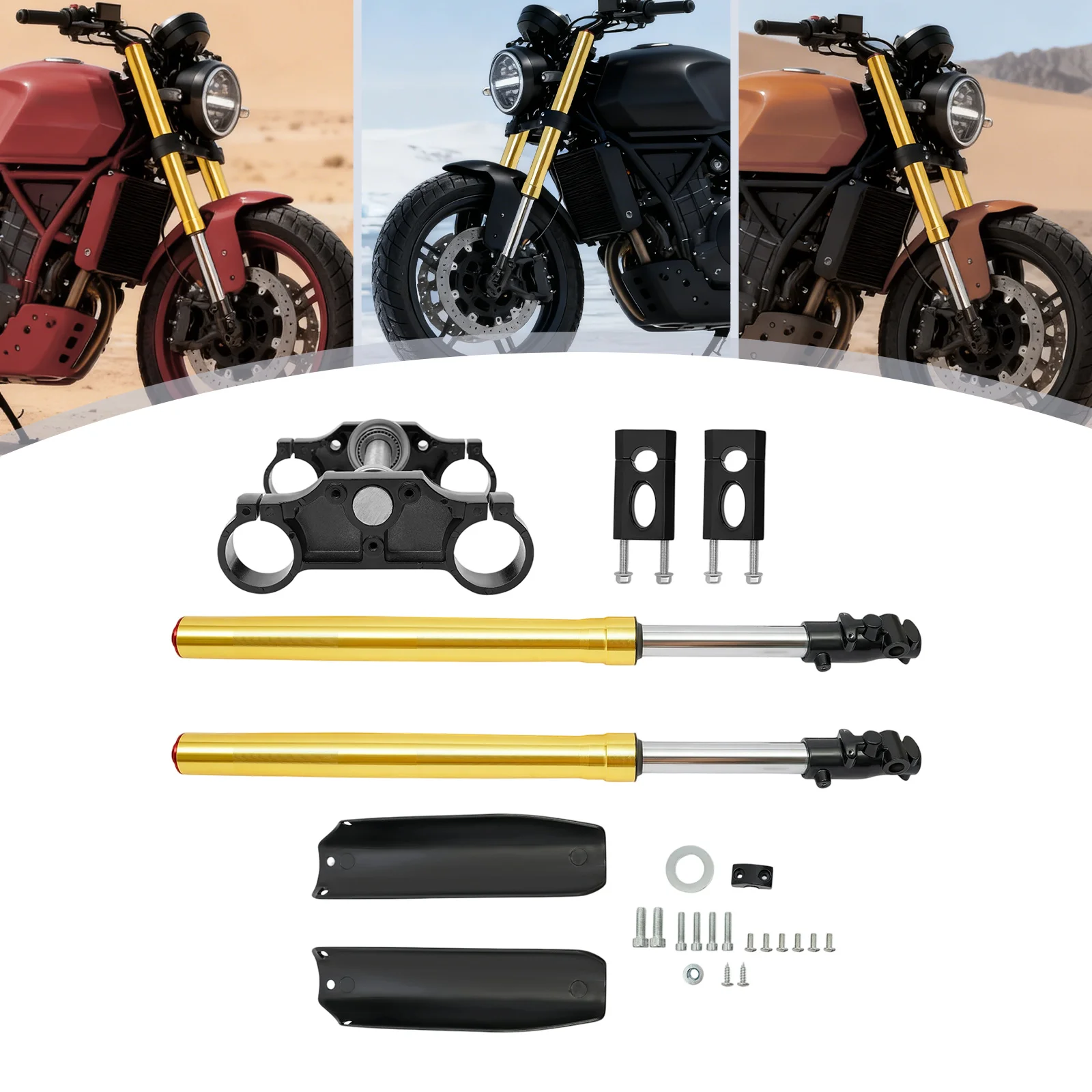 

29-дюймовые передние амортизационные вилки для питбайков 110cc 125cc, пара, 45/48 мм, гидравлические, с креплением на руль, для KLX110 SSR125