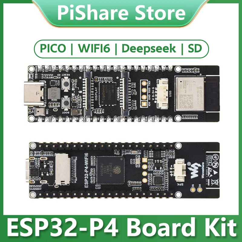 ESP32-P4 Pico WIFI6 ETH Development Board ESP32 C6 MIPI DSI 10.1-inch Display /CSI Camera /Audio Speaker Mic AI Deepseek