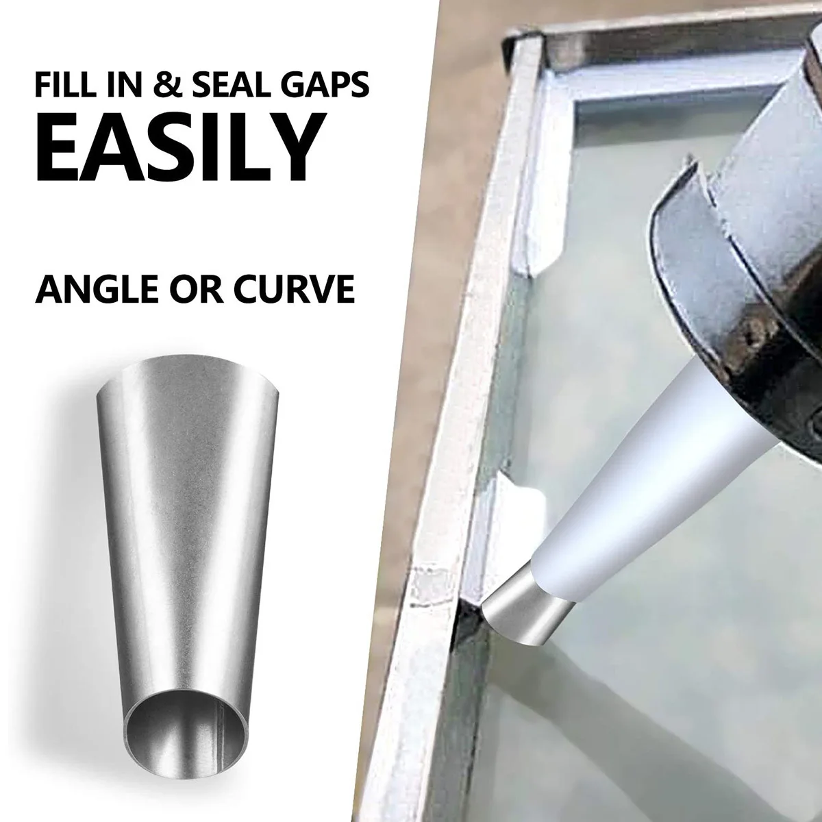 

Stainless Steel Rubber Nozzle Set Sealant Caulking Finishing Tool Kit for Kitchen