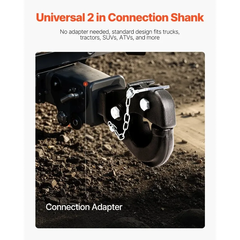 خطاف استقبال Pintle Hitch مقاس 2 بوصة لحلقة Lunette مقاس 2.5 إلى 3 بوصات بوزن 20000 رطل