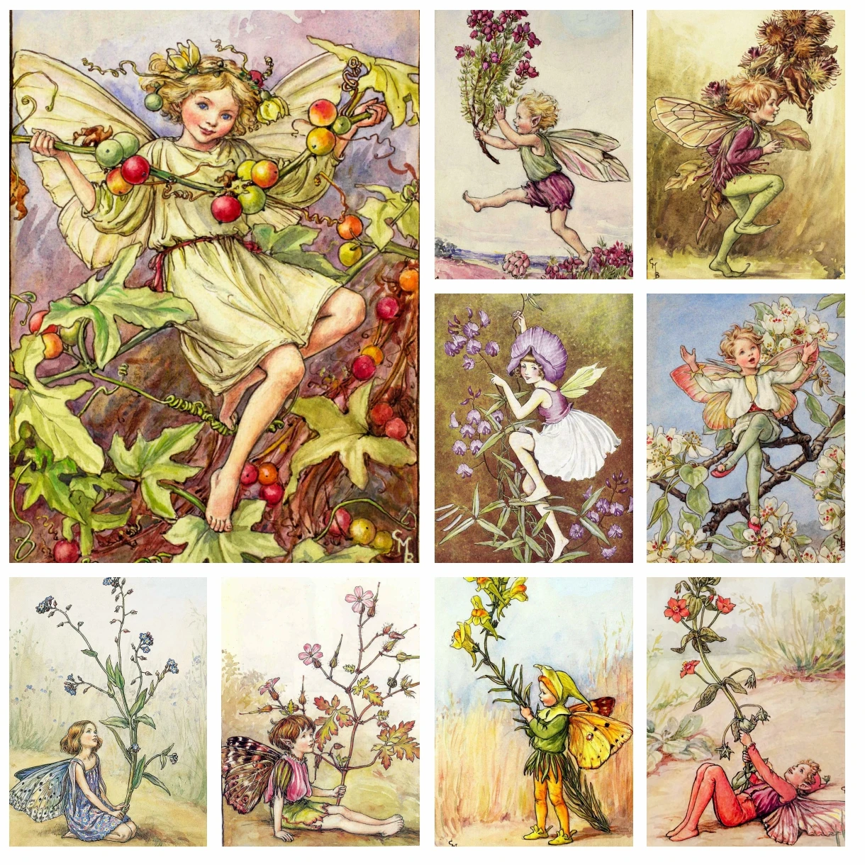 Famoso pittore Cicely Mary Barker Art Diamond Painting bambini Flower Fairy punto croce ricamo immagine mosaico Home Decor