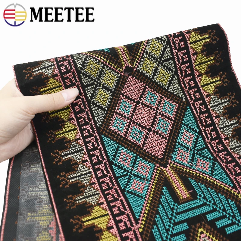 

1/2/3Yard 22.5cm Embroidered Lace Trim Jacquard Webbing Strap Clothes Fabric Dress Decorative Ribbon Band DIY Sewing Accessories