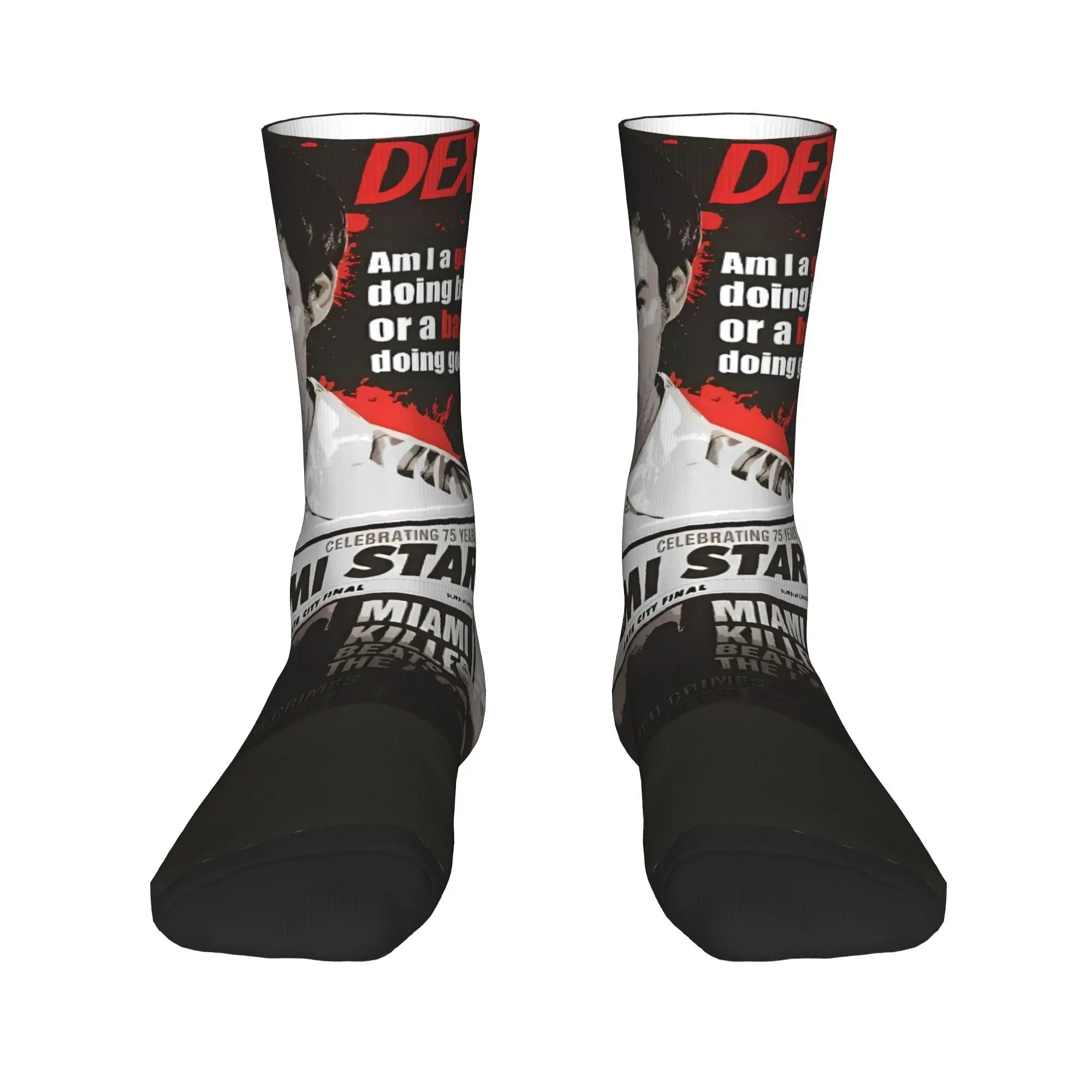 Dexter Morgan Show Tv الجوارب جوارب حديثة للجنسين الرجال لينة تنفس الجري جوارب رياضية الخريف مخصص المضادة للانزلاق الجوارب